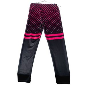 Black and Pink Polka Dot Leggings with Stripes